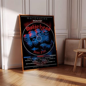 Motörhead Poster | Iron Fist Poster | Album Poster Print | Album Cover Poster | Metal Music Poster | Room Decor | Music Gift | Music Decor
