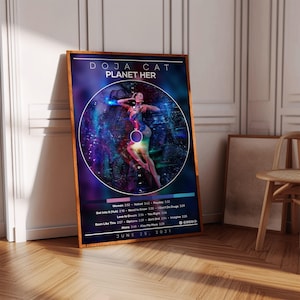 affiche de chat de Doja | Planète Her Poster | Impression d&#39;affiches d&#39;album | Poster de la pochette de l&#39;album | Affiche de musique pop | Décoration de la chambre | Cadeau musique | Décoration musicale