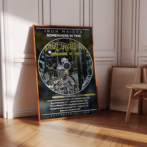 Iron Maiden Poster | Somewhere in Time Poster | Album Poster Print | Album Cover Poster | Metal Music Poster | Room Decor | Music Gift