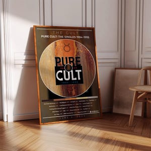 The Cult Poster | Pure Cult The Singles 1984–1995 Poster | Album Poster Print, Album Cover Poster, Rock Music Poster, Room Decor, Music Gift