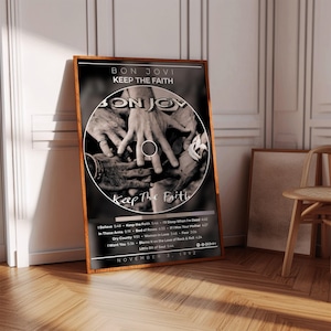 Bon Jovi Poster | Keep the Faith Poster | Album Poster Druck | Album Cover Poster | Rock Musik Poster | Zimmer Dekor | Musik Geschenk