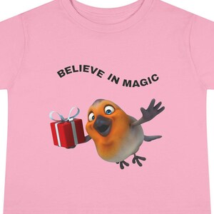 Toddler Long Sleeve Tee, &quot;Believe in Magic&quot; - Cute Bird Design for Kids, Perfect Gift for Birthdays, Christmas, Playtime, Everyday Wear