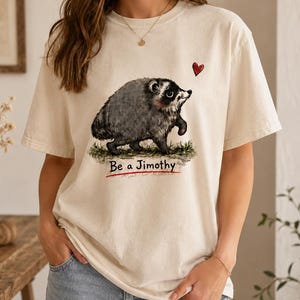 Camiseta Jimothy Raccoon Comfort Colors, Camiseta viral de mapache de Seattle, Camiseta de vida silvestre original, Regalo divertido de mapache, Camiseta para amantes de los animales