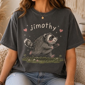Camiseta Jimothy Raccoon Comfort Colors, Camiseta viral de mapache de Seattle, Camiseta de mapache del síndrome de columna corta, Regalo divertido con meme