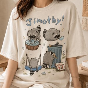 Camiseta Jimothy Raccoon Comfort Colors, Camiseta viral de mapache de Seattle, Camiseta divertida de mapache, Camiseta con estampado de animales salvajes, Regalo para amantes de los animales