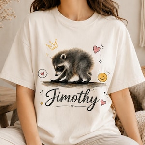 Camiseta Jimothy Raccoon Comfort Colors, Camiseta viral de mapache de Seattle, Camiseta divertida de mapache, Camiseta con estampado de animales salvajes, Regalo para amantes de los animales
