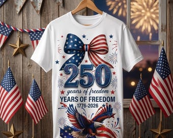 USA 250 Years Flag Graphic T-Shirt, 1776-2026 Patriotic Tee, Distressed 4th of July Shirt, Independence Day USA Gift