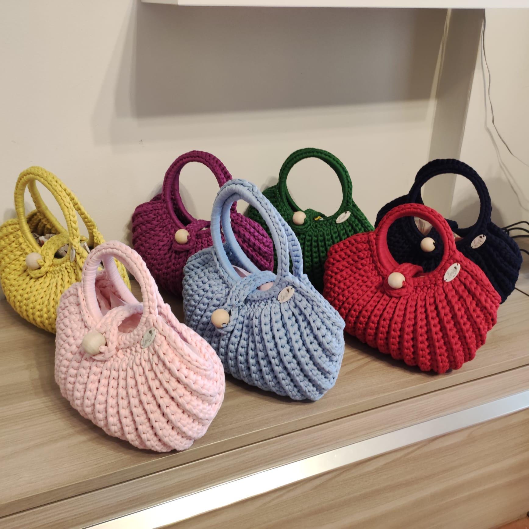 Uncinetto Punto Puff Borse In Fettuccia Tutorial Borsa Tracolla