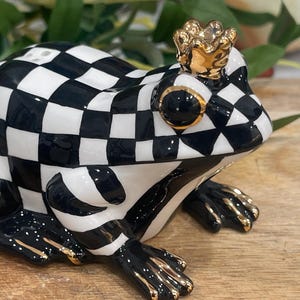 NEW MacKenzie-Childs Courtly Check Frog Salt and Pepper Shakers