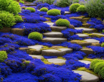 Blue Creeping Thyme Seeds, Thymus Serpyllum Herb, Ground Cover Plant, Flower Seeds, Gardening Present