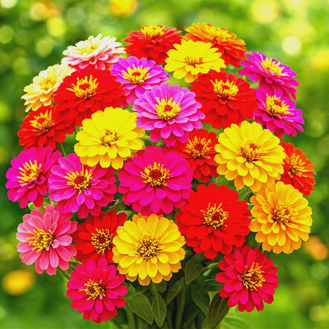 Spring Color Zinnia 300+ Zinnia Spring Mix Large Bloom Cut Flower Seeds Non-gmo Pollinator ...