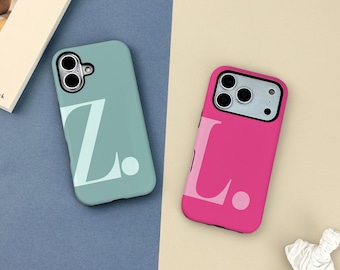Minimalist Initial Phone Case, Personalized Letter iPhone Case with Name, Aesthetic Custom Monogram Case, iPhone 17 16 15 14 Pro Max