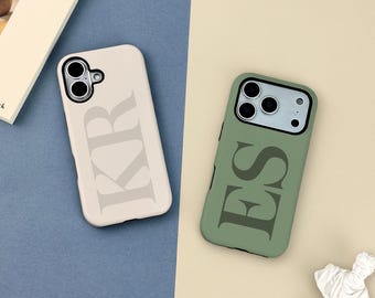 Personalized Large Initial iPhone Case, Custom Letter Phone Case with Name for iPhone 17 16 15 14 13 12 11 Pro Max, Gift for Her/Him
