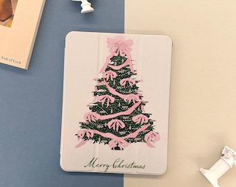 Merry Christmas iPad-hoes met potloodhouder voor 2025 Air 7/6/5/4e 13" 11" iPad 11/10/9/8 generatie A16 iPad Pro 12,9 inch mini 6/7 hoes