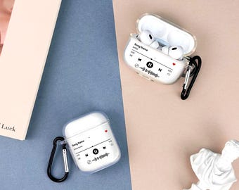 Custom Music Code AirPods Case with Song Name & Artist, Personalized AirPods Pro 3 /2 /1 Airpods 4 Case with Name, Custom Gift for Him Her