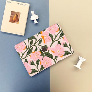 Pink Flowers MacBook Case for New 2025 M4 Air 15/13 Inch A3240 A3241 Laptop Cover for MacBook Pro 13 14 15 16 Inch 2024 M1 M2 M3 M4