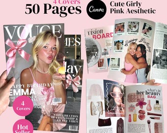 Birthday Magazine Template for Best Friend | Editable Canva Gift | Personalized Girl Birthday Keepsake