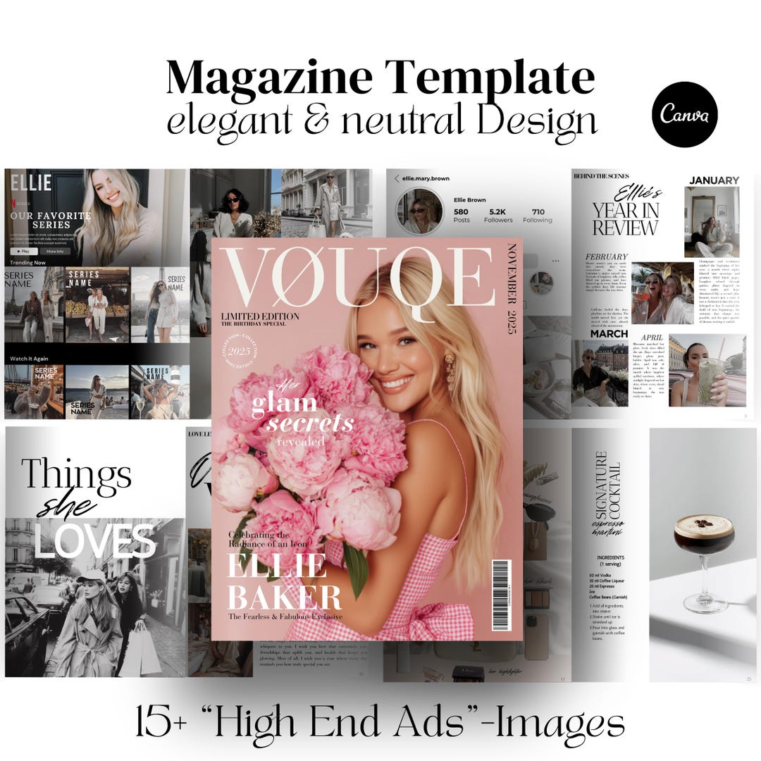 Personalized Birthday Magazine Template Canva Birthday Gift Best Friend ...
