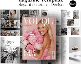 Personalized Birthday Magazine Template Canva Birthday Gift Best Friend Birthday Photo Book Vogue Custom Magazine Aesthetic Galentines Day