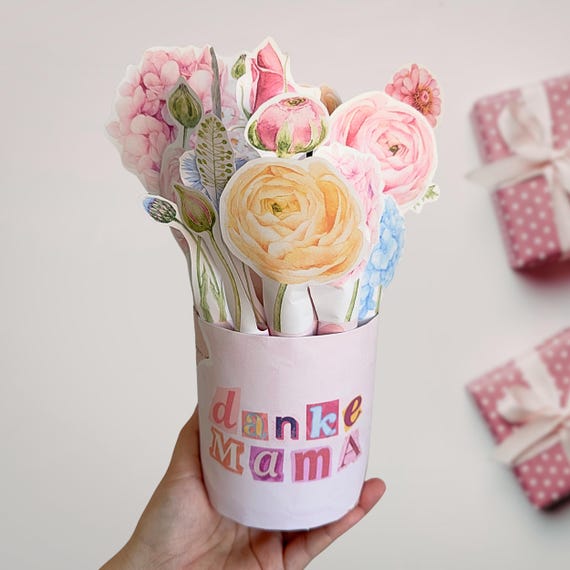 Mothersday DIY Duplo wrappers with flowers and loving messages | Gift for girlfriend, mother, colleague | Printable PDF template