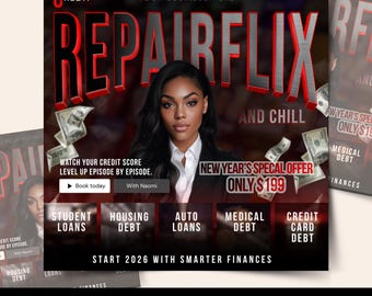 New Year Credit Repair Flyer Template Credit Repair Templates: Editable Canva Design (Digital Download)