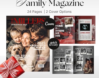 Template New Years Pregnancy Announcement Digital Photo Book Editable Family Magazine Personalized Gift Baby Book Last Minute Gifts Baby