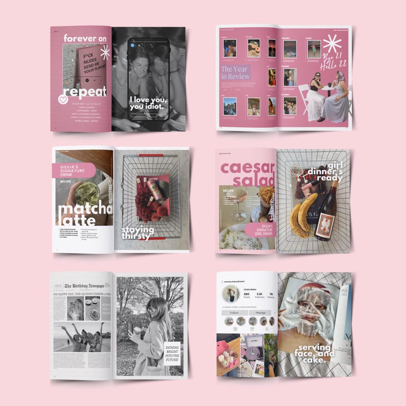 Editable Birthday Magazine Template Canva Best Friend Magazine Custom ...