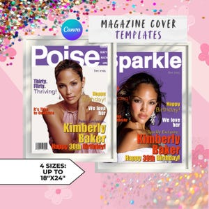 30th Birthday Magazine Cover Print Thirty Flirty And Thriving 13 Going On 30 Party Theme Poise Magazine Sparkle Birthday Gift for Friend