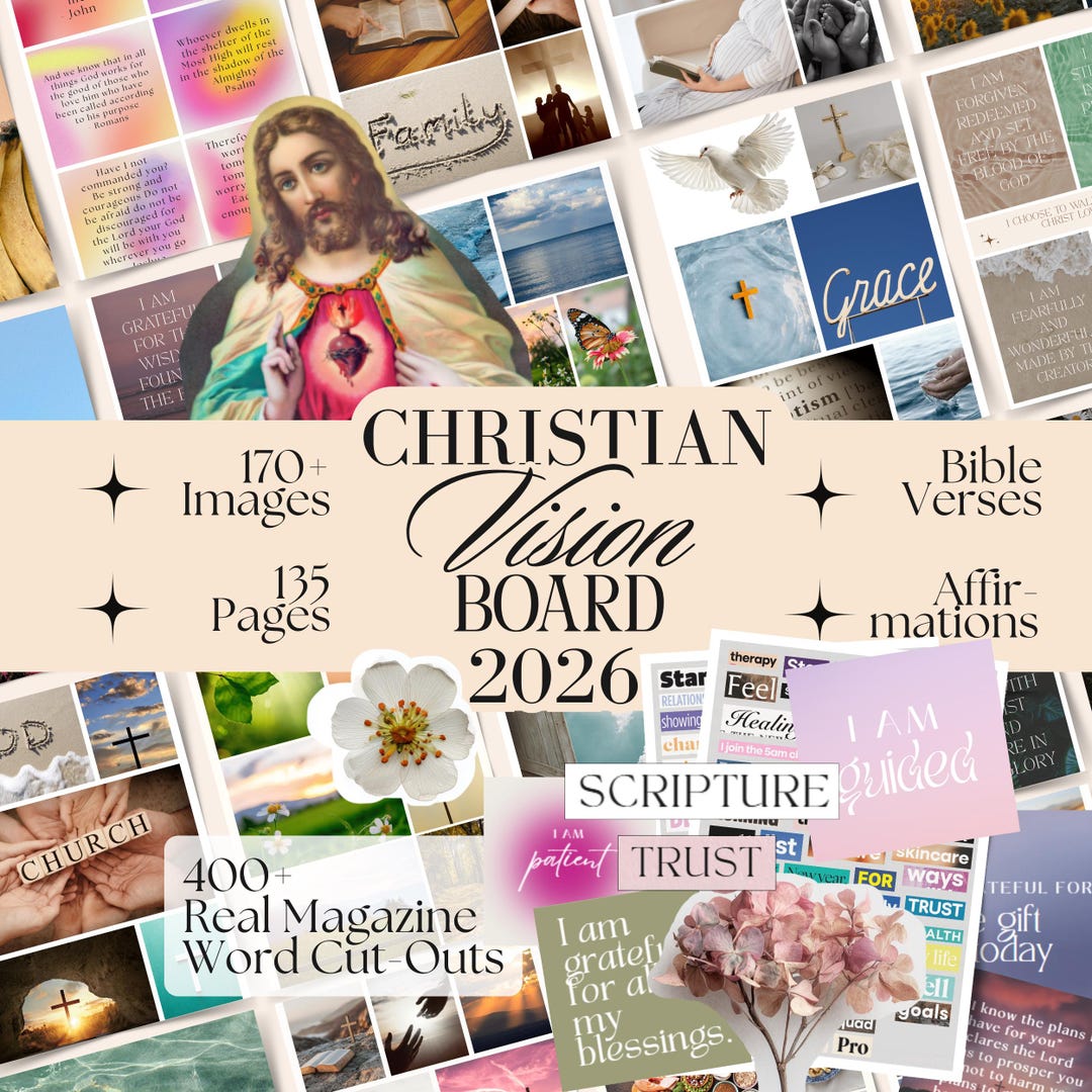 Christian Vision Board Kit Vision 2026 - Imprimables Vision Board ...