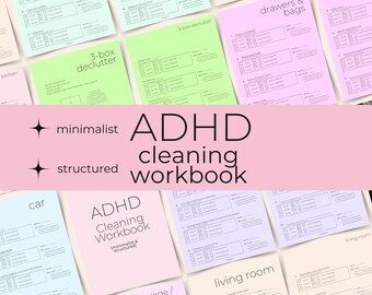ADHD Cleaning Planner PDF printable ADHD Cleaning Checklist Digital Canva Temple Spring Cleaning Checklist Adhd Cleaning Schedule Planner