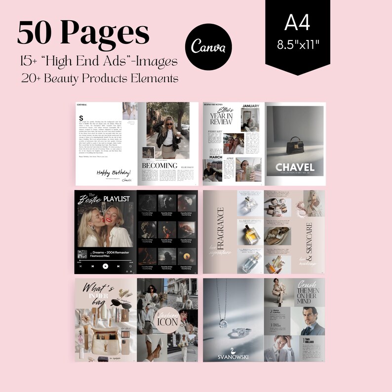 Personalized Birthday Magazine Template Canva Birthday Gift Best Friend ...