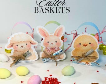 Bastelvorlage für süßes DIY Osterkörbchen, Druckvorlage, Mitbringsel Ostern, Vorlage zum Drucken, Osterkorb (PDF)