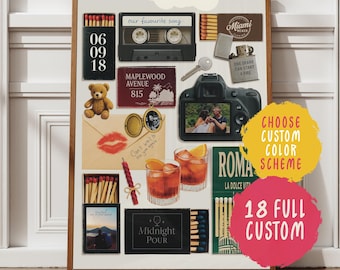 Custom Matchbook Art Digital Download Personalized Matchbox Gift Retro Wall Poster Large Matches Print Custom Valentines ift