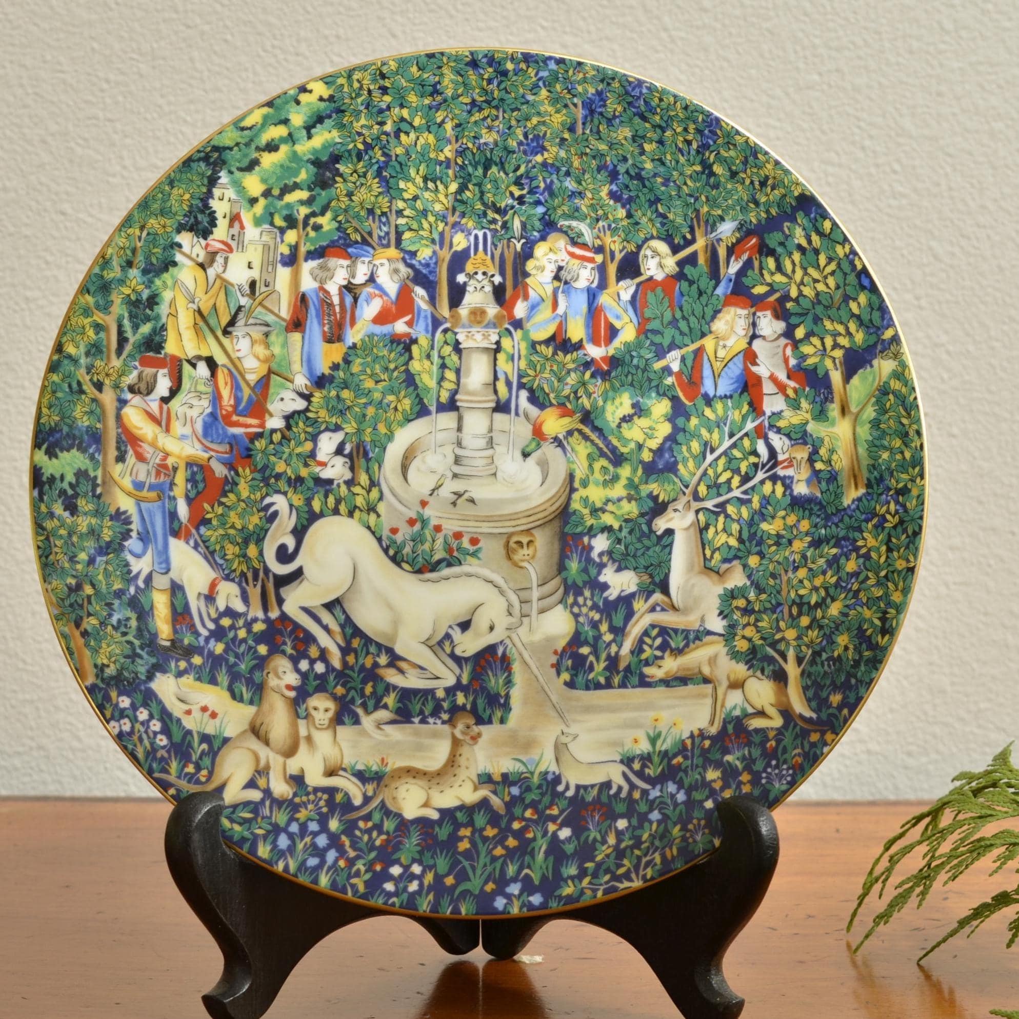Limoges プレート2枚 中世タペストリー アビランドリモージュ