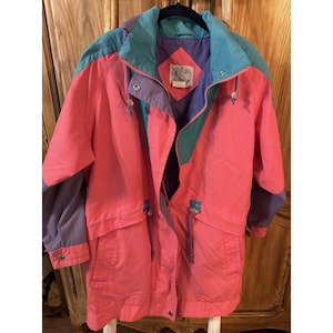 Be In The Current Pink Vintage Bright Color Jacket Coat Size Small