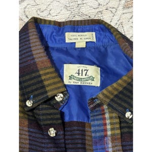 Vintage 90&#39;s Van Heusen Plaid Button Up Shirt  Button Up VTG  Flannel