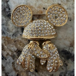 Rhinestone Mickey Mouse Brooch - Etsy display picture 2