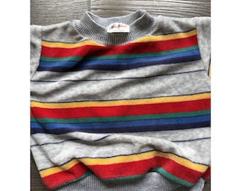 Healthtex 80's Rainbow Stripe Soft Sweater Size 3T