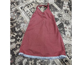 Abito vintage con scollo all'americana a quadretti Tommy Hilfiger