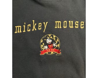 Mickey Mouse Vintage Black Embroidered Disney Sweatshirt Genus Large