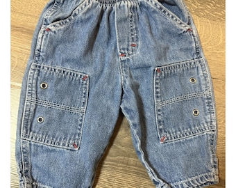 Pantalones vaqueros vintage Oshkosh Bgosh 'Classic Repair Shop' de mezclilla, talla 3-6 meses, 100% algodón.