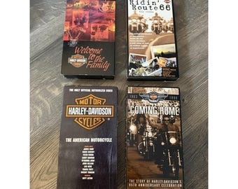 Lote de 4 películas VHS de motocicletas Harley-Davidson