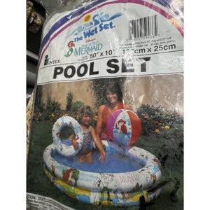 Vintage 1991 Intex, The Wet Set, Little Mermaid Three-Piece Pool Set Brand New