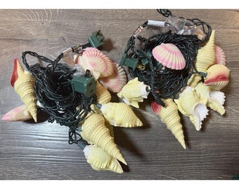 2 Sets Vintage Noma Seashell Party Lights Indoor Outdoor 20 Shells