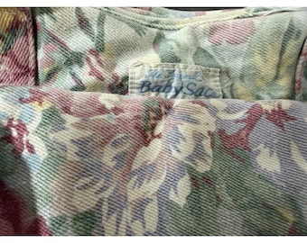 Vintage The Original Baby Sac Denim Floral Diaper Bag