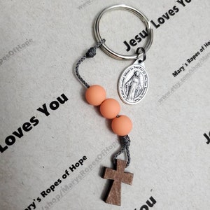 3 Hail Mary Devotional keychain, Miraculous Medal (small)