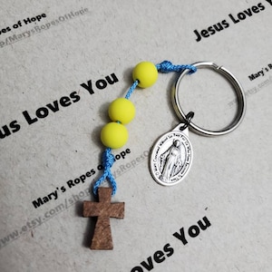 3 Hail Mary Devotional keychain, Miraculous Medal (small)