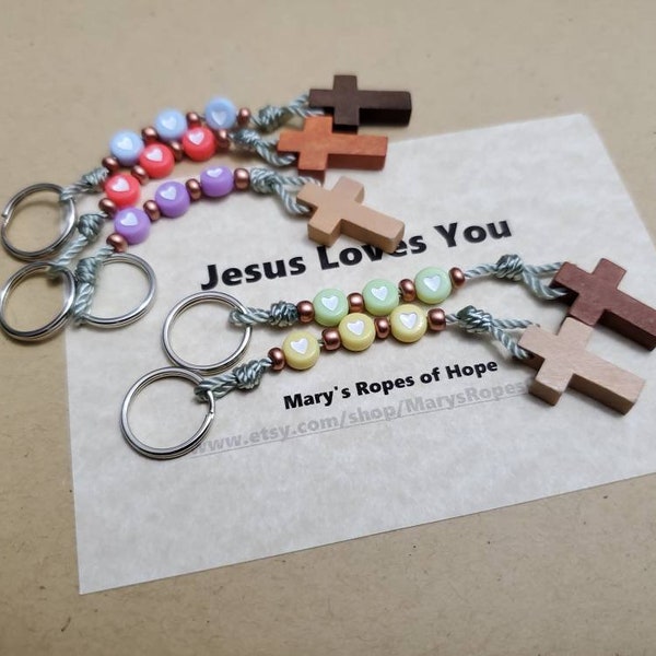 Small Set of 5, gift set, 3 Hail Mary Devotional keychain, bulk order, Christmas gift,prayer buddy gifts