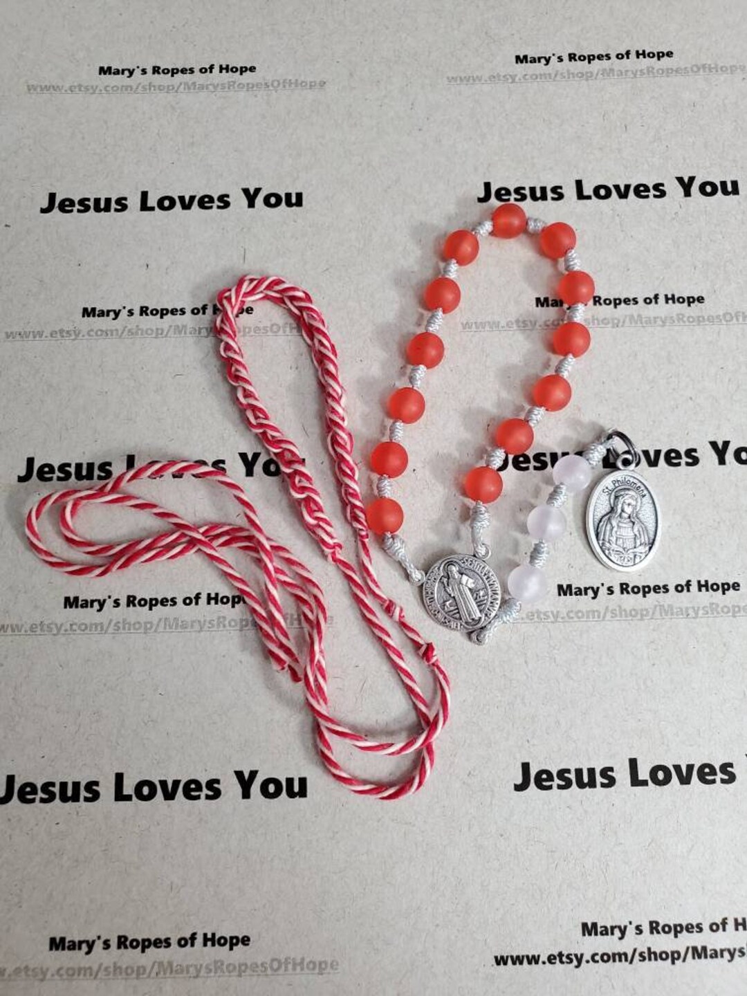 Saint Philomena Chaplet Saint Philomena Set of 2 Cotton Cord Etsy