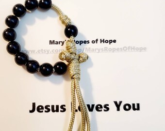 Beaded Pocket Rosary, finger Rosary, tenner, single decade, Catholic gift
